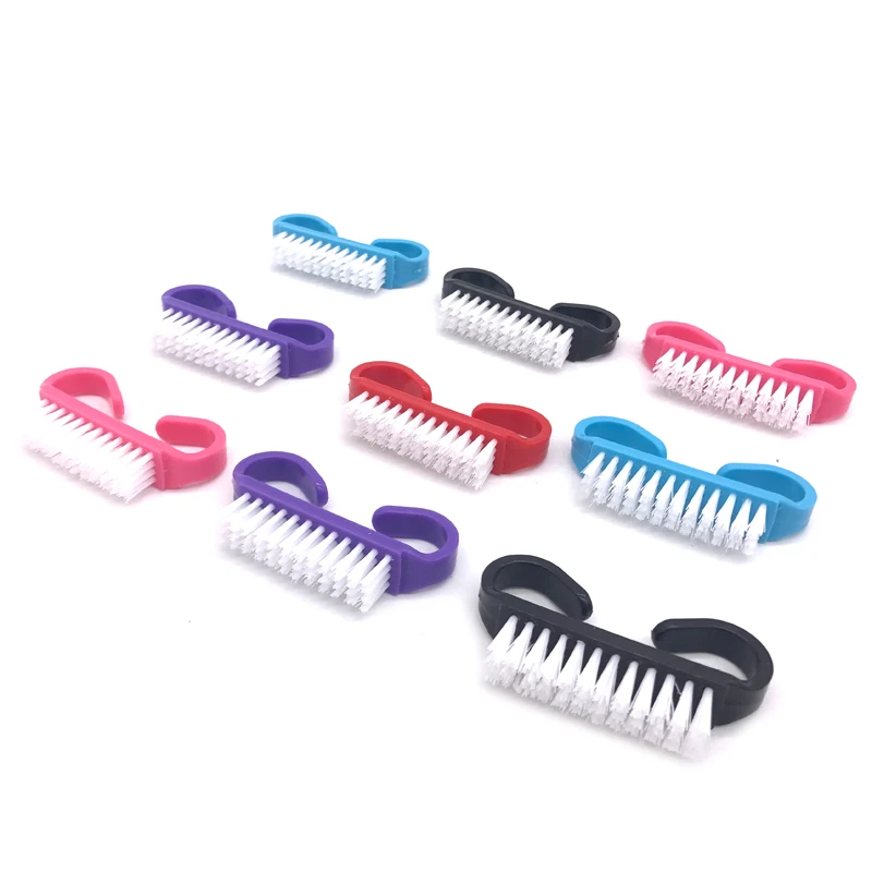 

100 Pcs Hot Plastic Manicure Pedicure Brush Nail Cleaning Tools Soft Remove Dust Makeup Brushes Nail Care Accessories Mix Color