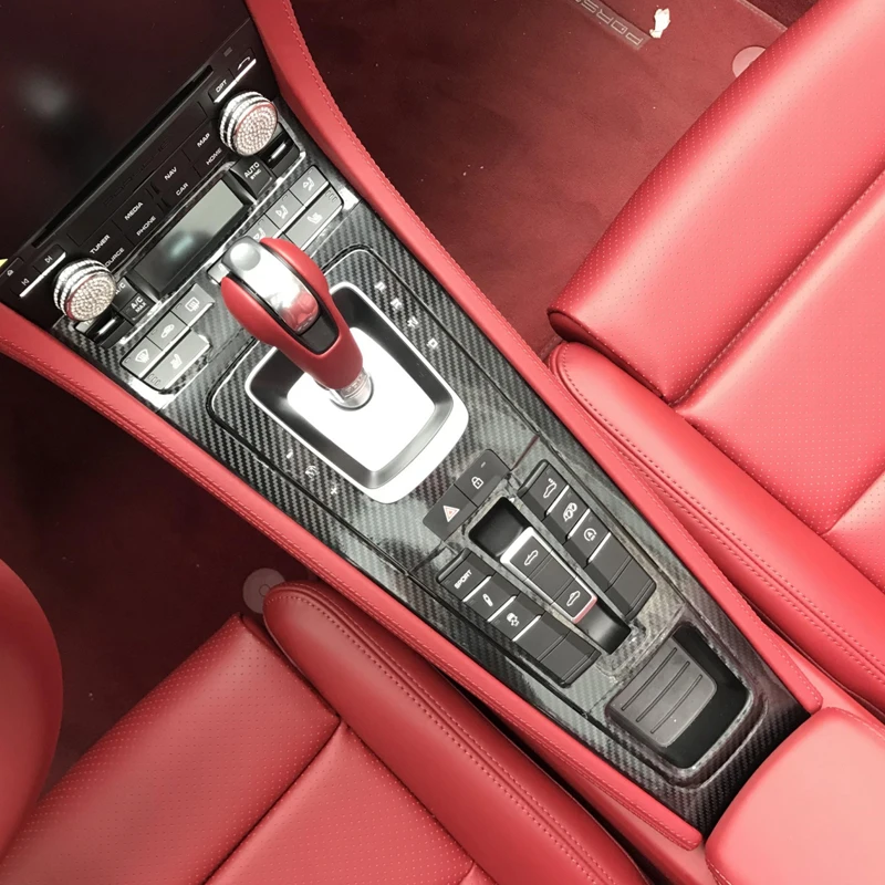 Suitable for 718 Interior Sticker,Carbon Fiber Modified Film for Central Control Gear Shift for Porsche Cayman Boxster 2013-2023