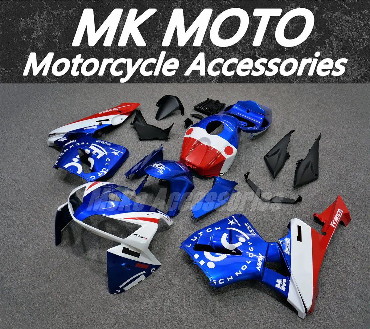 

Комплект обтекателей для мотоцикла, подходящий для Cbr600rr 2005-2006, комплект кузовных работ, высокое качество, инъекция ABS, синий, белый, красный FCC