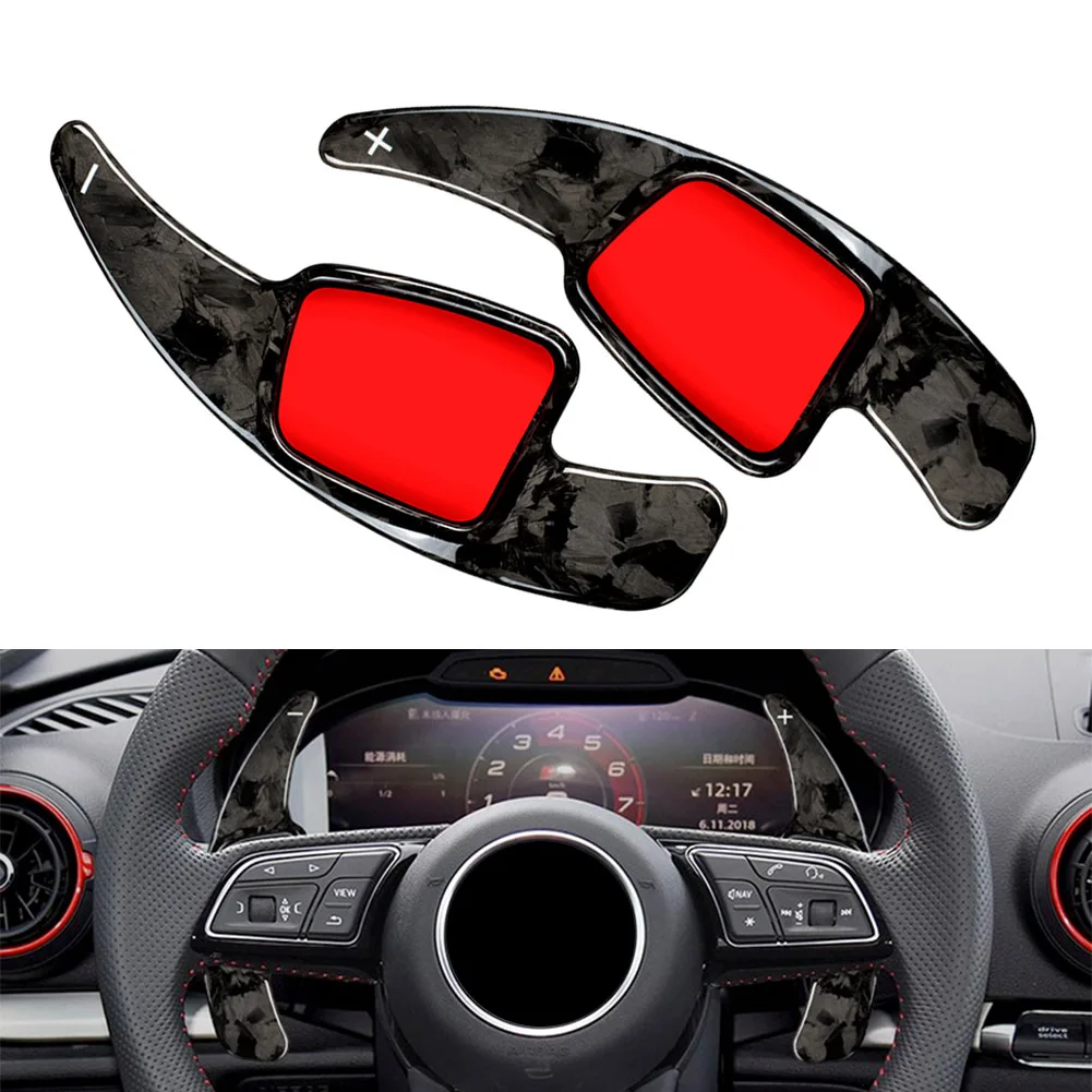 

Forged Carbon Fiber Car Steering Wheel Paddle Shifter Extension For Audi A3 A4 A5 S3 S4 Q2 Q5 Q7 TT TTS