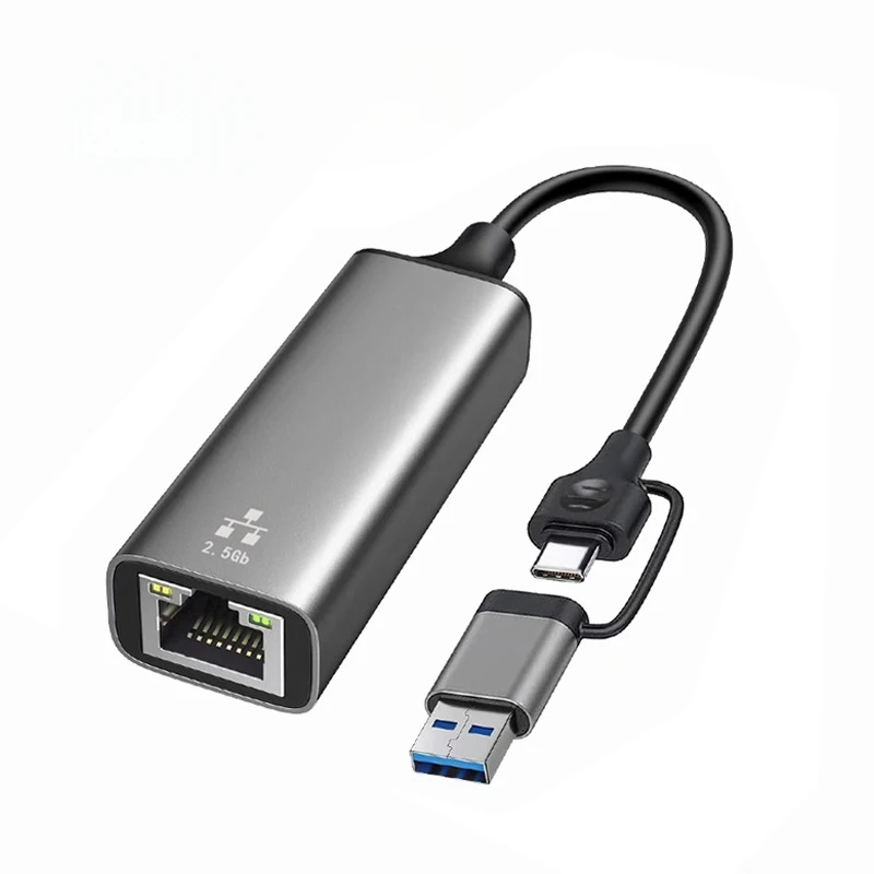 USB3.0 Type-C To RJ45 Gigabit Ethernet Network Card 2.5G 2500Mbps USB To Ethernet Adapter Drive Free For PC Laptop Win 7/8/10
