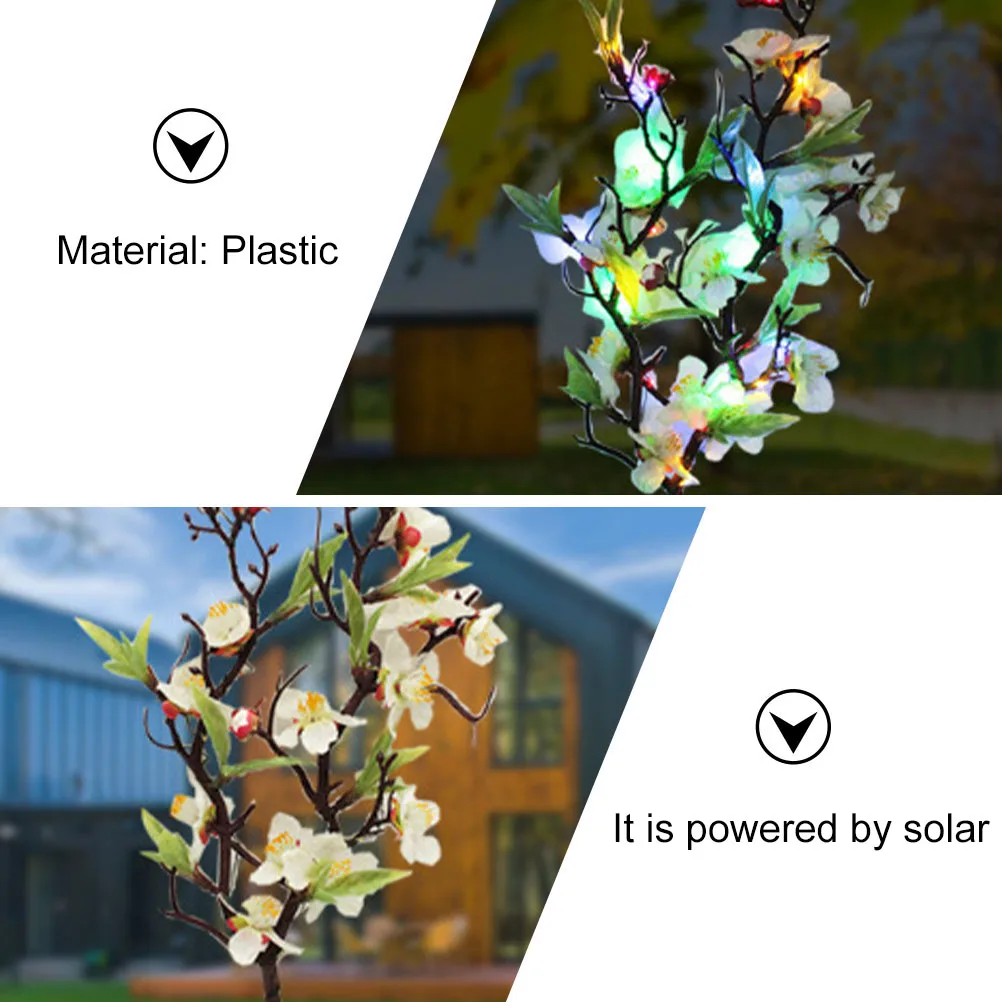 

1Pcs Creative Cherry Blossom Solar Flower Light Garden Lawn Ground Inserting Lamp Outdoor Yard Solar Decor Outdoor Flower Light