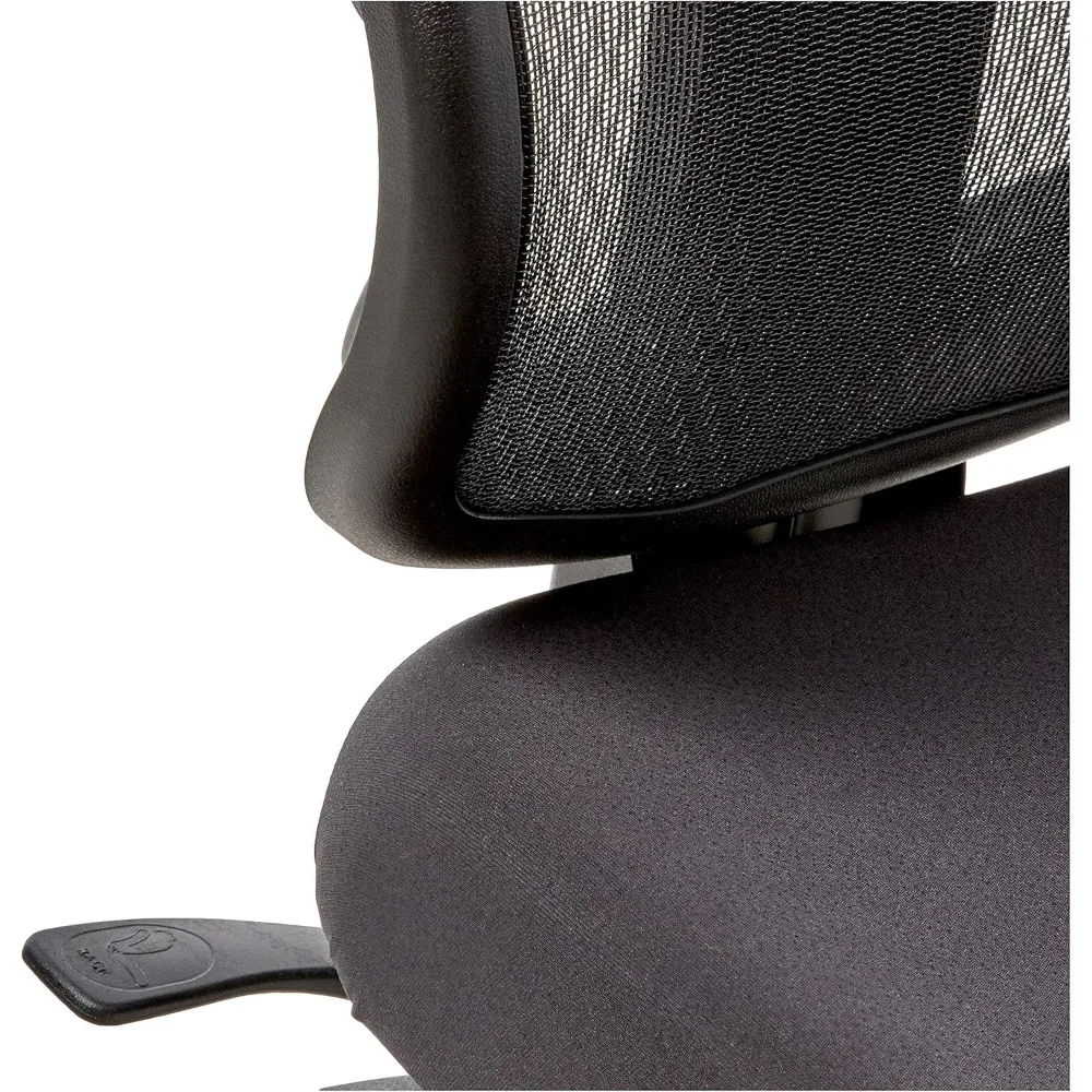 كرسي مهام خلفي مريح من Office Star مع تعديل ارتفاع خلفي بسقاطة وتحكم مزدوج الوظيفة، بدون ذراع، خالي من الفحم