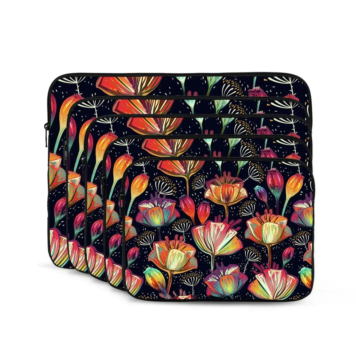 Colorful Seamless Pattern With Flowers And Plants Computer ipad Laptop Cover Case Laptop Sleeve Bag Portable Cover Fundas Pouch