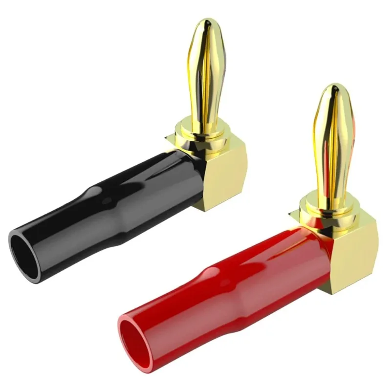 

10PCS(5 Pairs)HIFI 24K Gold plated banana connector 90 degree banana plug