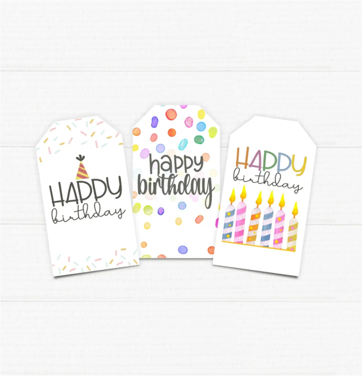 50pcs Personalized Birthday Tags. Instant Download. Not editable. Favor tags. Three different designs. Confetti and Candles