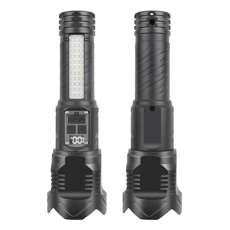 30W white laser strong light long-distance ABS flashlight supports outdoor lighting output with red and blue light flashlights