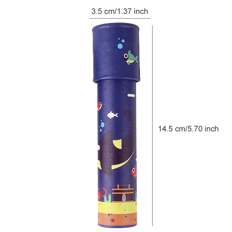 1PCS 회전 만화경 만화 종이 마술 변화하는 비 조정 가능한 컬러 세계 장난감 어린이를위한 클래식 교육 장난감