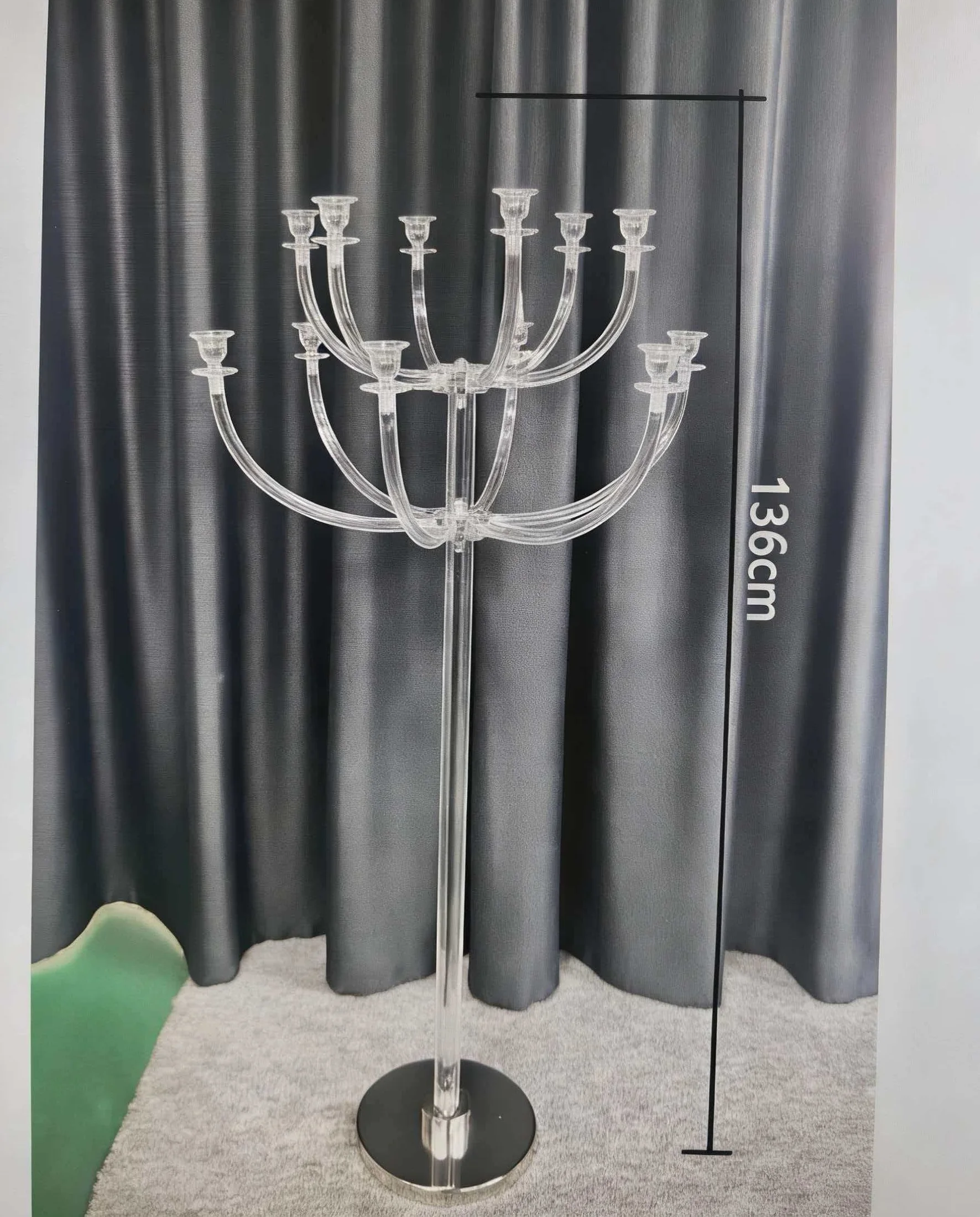 2-10 Stück Acryl-Kerzenhalter im klaren Kristallstil, luxuriöse Hochzeitsdekoration, Outdoor-Ornament, Kerzenständer für besondere Anlässe – Detail 1