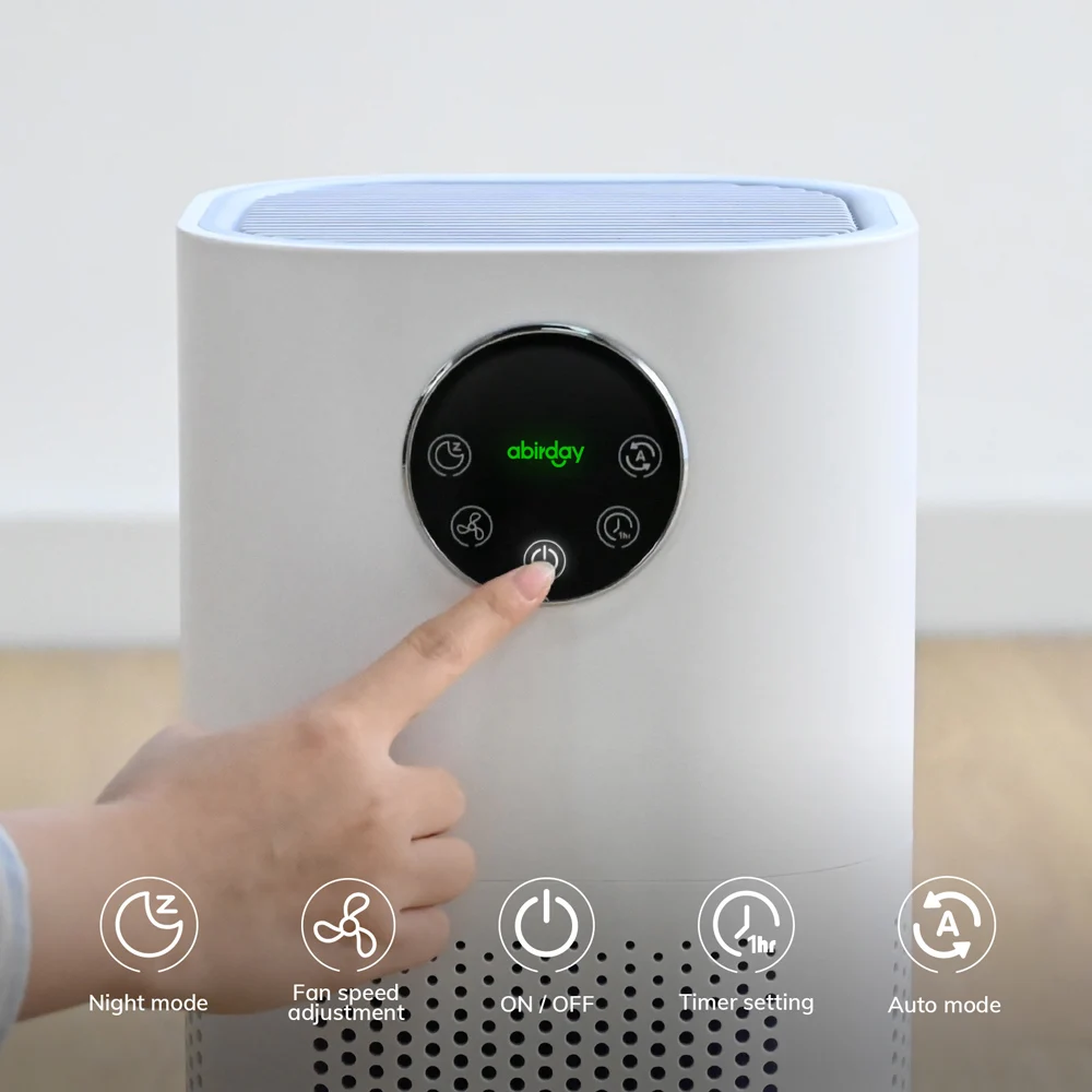 ABIRDAY 2-in-1 Air Purifier with Humidifier Combo for Home Allergies and Pets Hair, Smokers in Bedroom, H13 True HEPA Filter