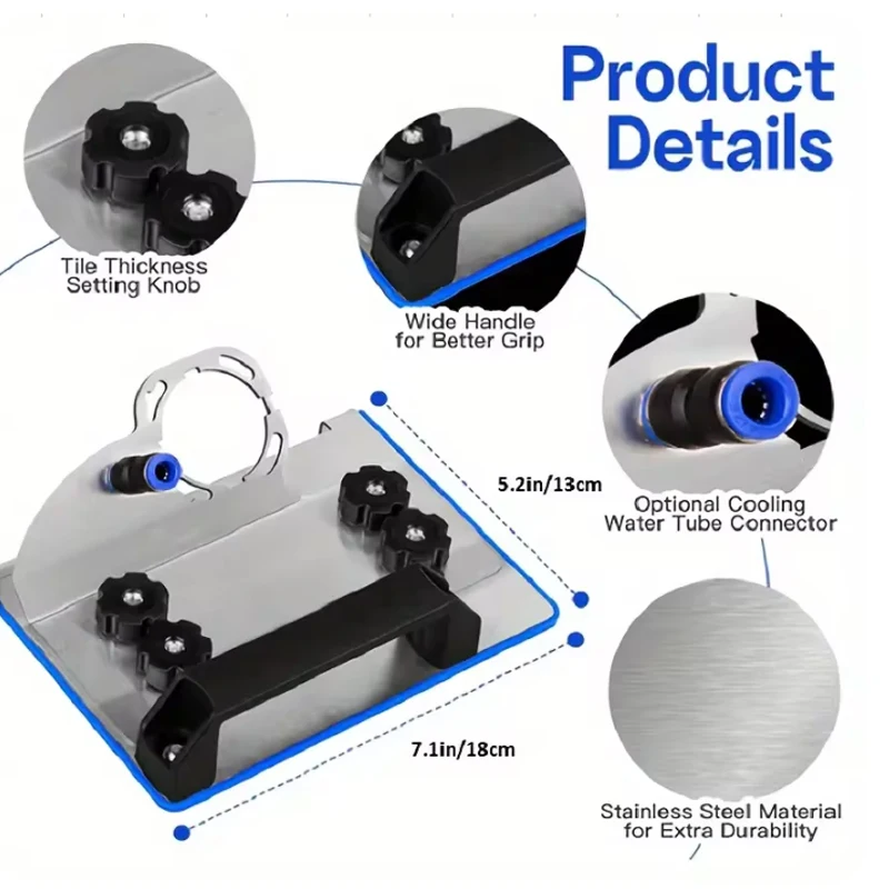 Stainless Steel 45-Degree Chamfer Tool For Angle Grinders - Durable Ceramic Tile Edge Smoother, Fits Most 100 Type Machines