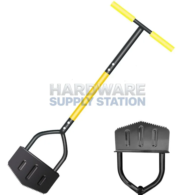 

Инструмент для стрижки газона с противоскользящей ручкой, ручная лопатка для стрижки с зубчатой поверхностью в форме полумесяца, экономящая труд.