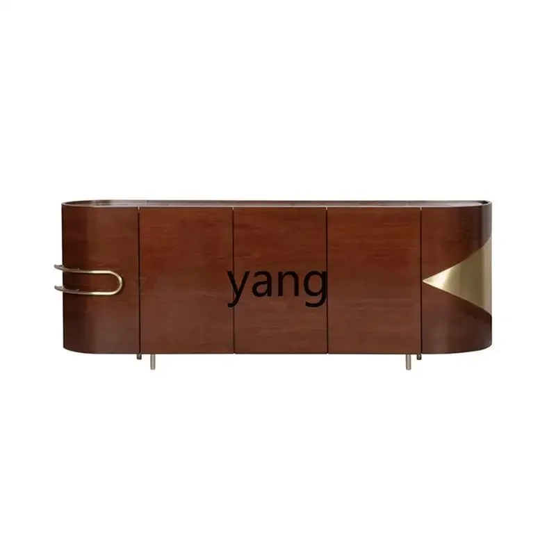 LMM， Italian light luxury marble countertop baking paint living room red wine storage cabinet