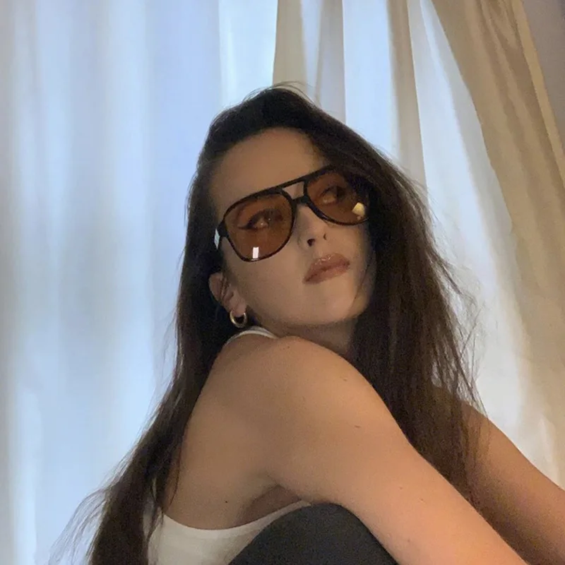 نظارات شمسية موديل جديد على شكل ضفدع ، نظارات شمسية مزدوجة الشعاع ، إطار كبير ، تصميم مقعر