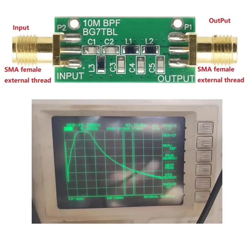 N34R-BPF Bandpass Filter 10Mhz BPF Band-Pass Filter Low Insertion Loss Radio Frequency Front End Module