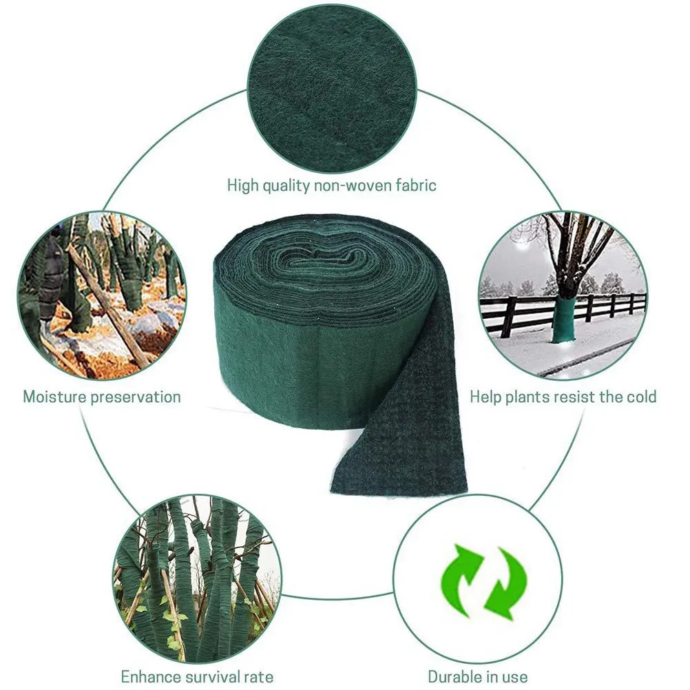 1 Roll Tree Protector Wrap Antifreeze Moisturizing Warm Cloth Sun-Blocking Breathable Tree Wrapping Cloth Trunk Shrub Plant