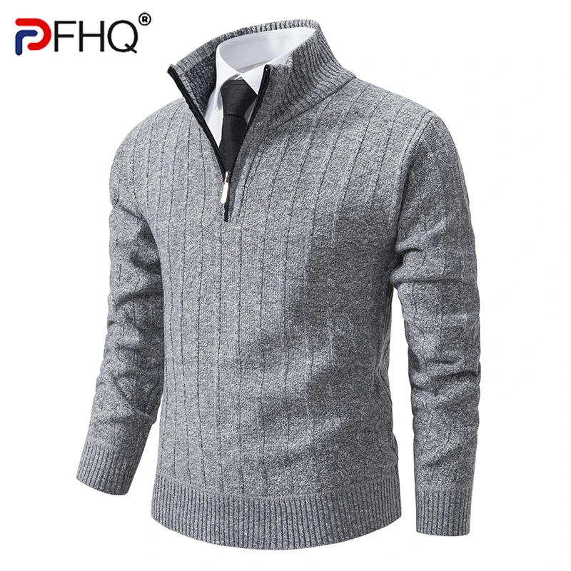 

PFHQ New Trendy Men's Cardigan Knitted Sweater Autumn Winter Casual Versatile 2024 Solid Color Male Tops Fashion 21Z5660