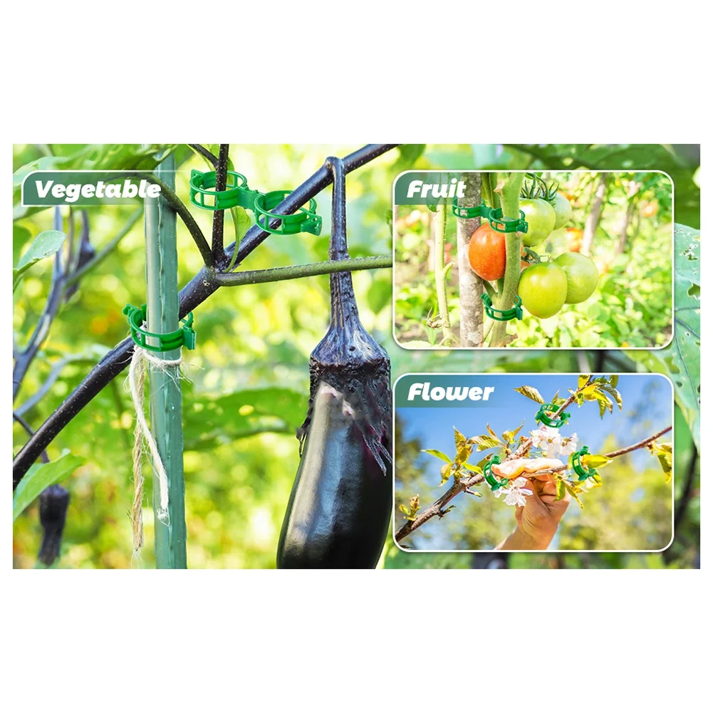 Home Tool 500 Pcs Tomato Clips,Plastic Vine Clips,Plant Support Clips for Gardening,Climbing Plants,Tomato,Vegetables(Green)