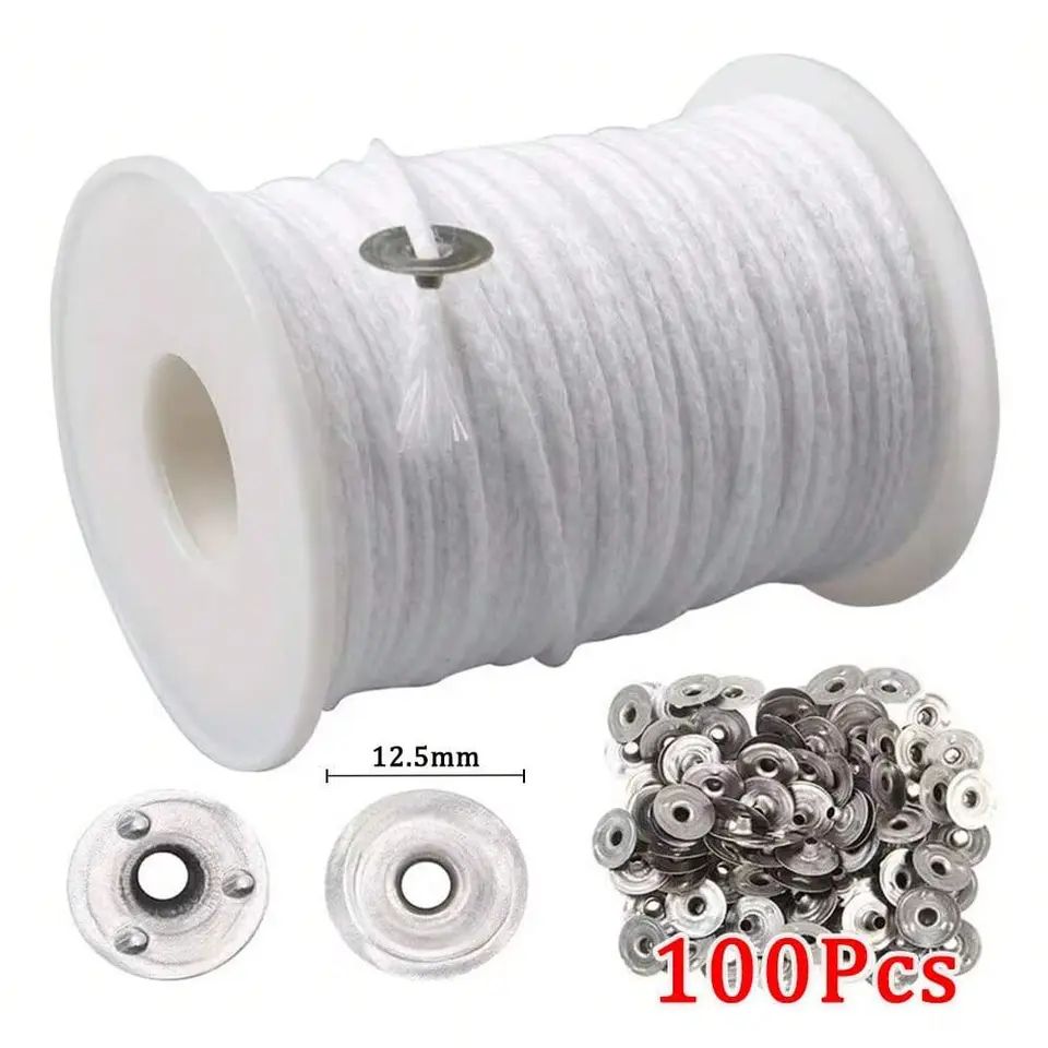 50 PCS 6-20cm Candle Wicks Smokeless Wax Pure Cotton Core for DIY Candle Making Pre-Waxed Wicks Party Supplies Home Decoration - 5