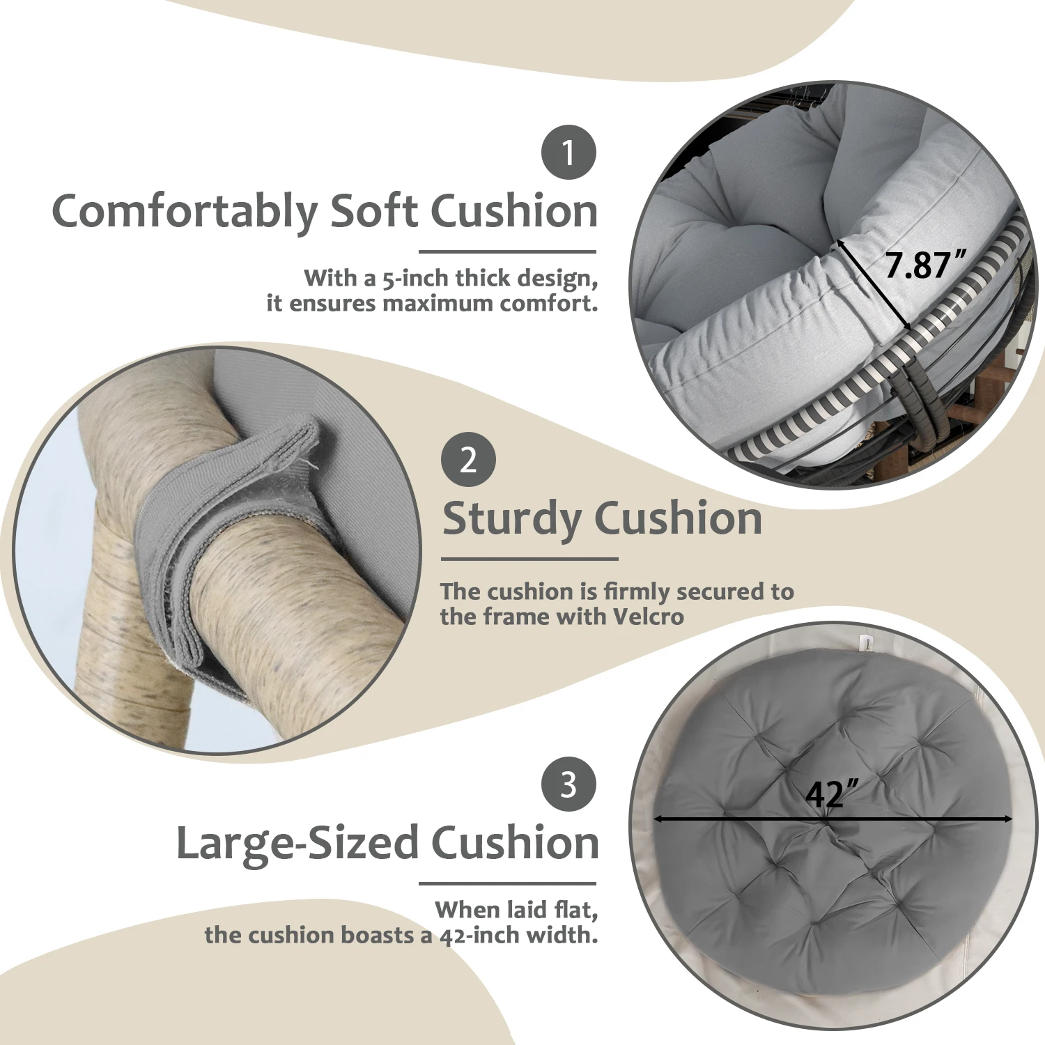Swivel Papasan Chair, Outdoor - огляд і ціна Outdoor Furniture No Cushions