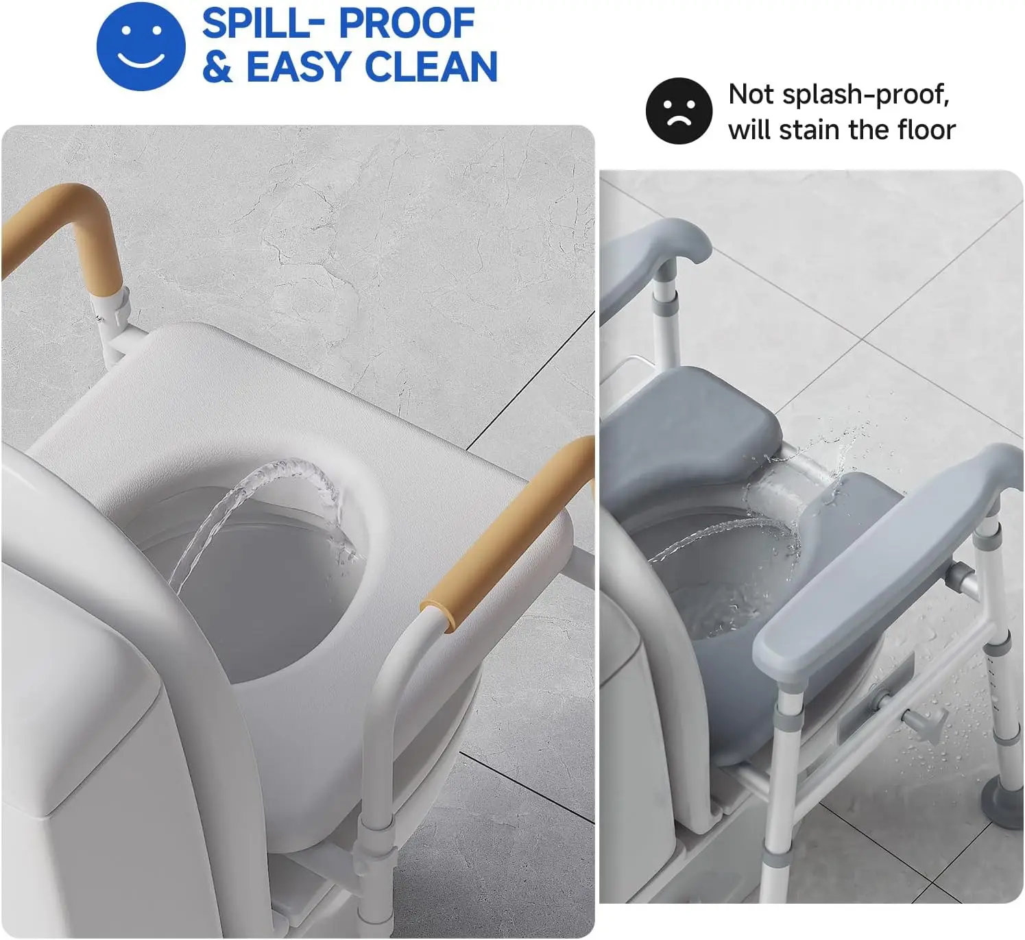 Loyoda Upgraded Toilet Seat Riser with PU Foam Padded Seat for Seniors | Front Open Raised Toilet Seat with Handles for Pregnant