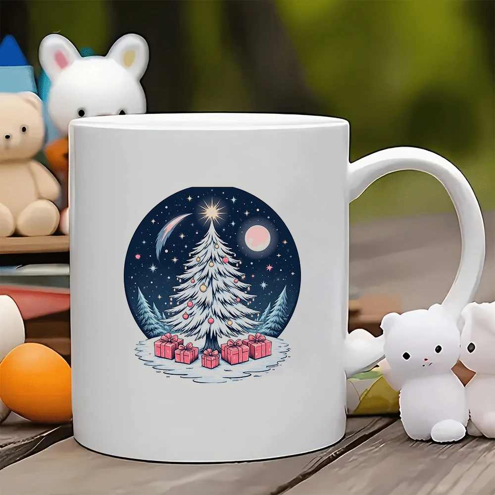 

11oz cartoon Christmas tree mug + exquisite gift box set Christmas gift kids cup family office coffee mug