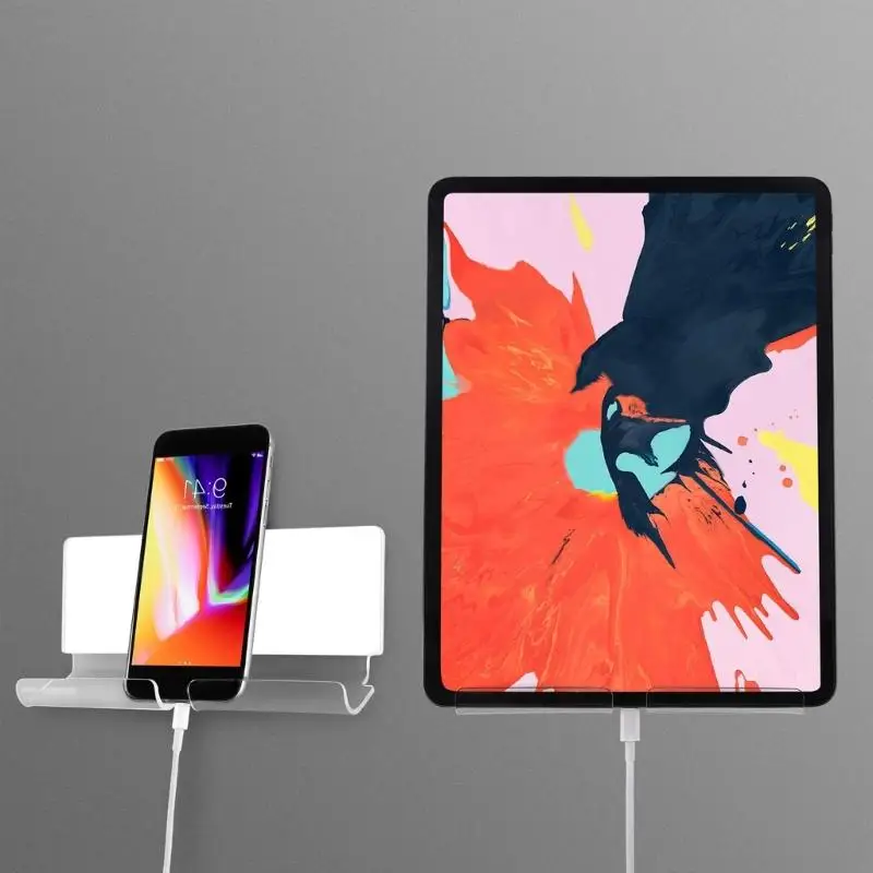 F68C Wall Mount Điện thoại động Người giữ nhãn dán nhãn dán cho máy tính bảng Điện thoại thông minh