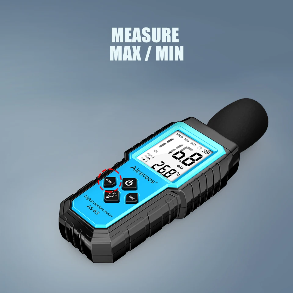 Aicevoos Digital Sound Meter Decibelimeter 30~130dB Measure Decibels Sound Level Noise Decibelios Decibel Monitor