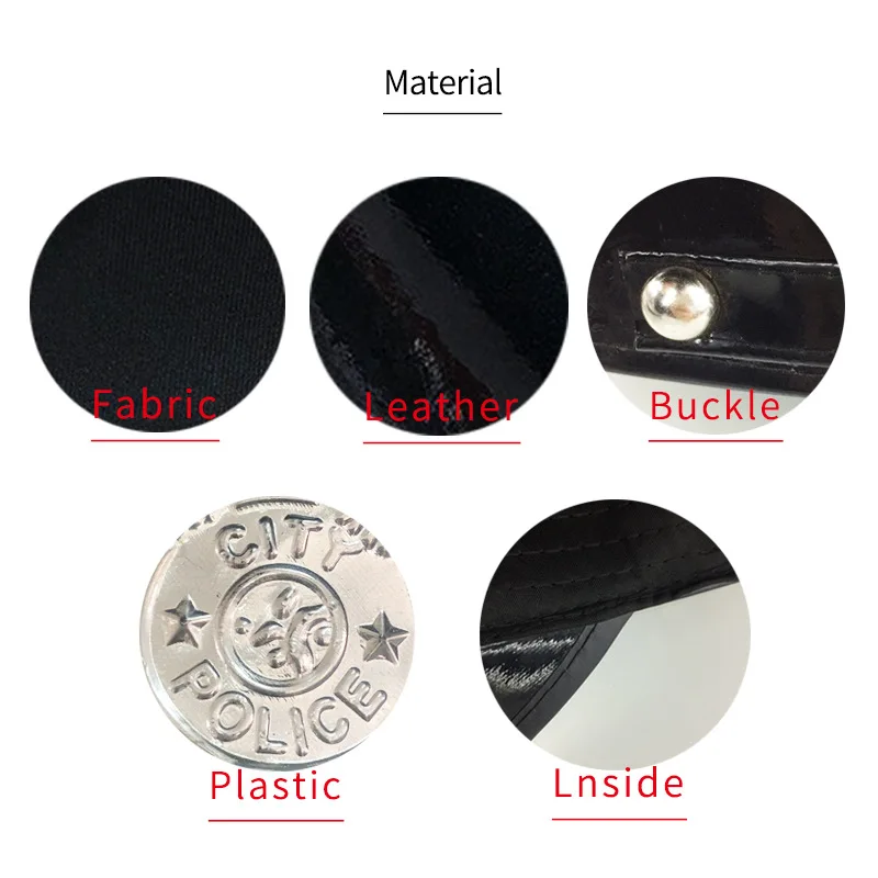 Black Female Police Octagonal Hat Cosplay Costume Accessories Role Playing Adult Police Caps For Carnival Performance Halloween