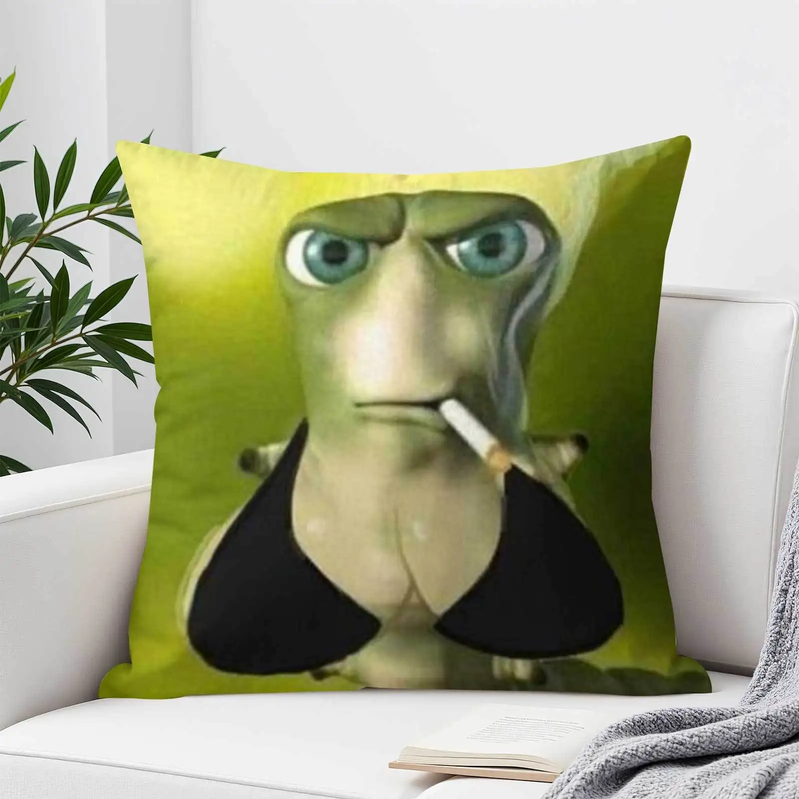 Customize 1pc of Decorative Square Throw Pillow Covers Featuring The Smoking Caterpillar Krate Meme, with Double-Sided Printing,