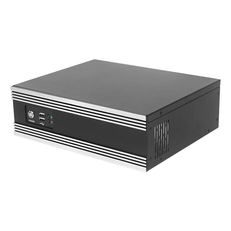 Portable wall-mounted industrial host shell Mini ITX small chassis Aluminum panel 10 COM ports Rear window Multiple serial ports