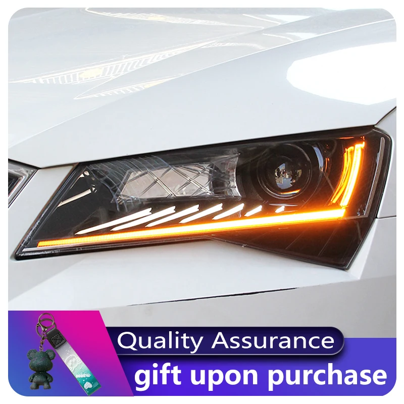 

Фары для Skoda SUPERB 2016-2018 DRL дневные ходовые огни фары светодиодные биксеноновые лампы противотуманные фары автомобильные аксессуары