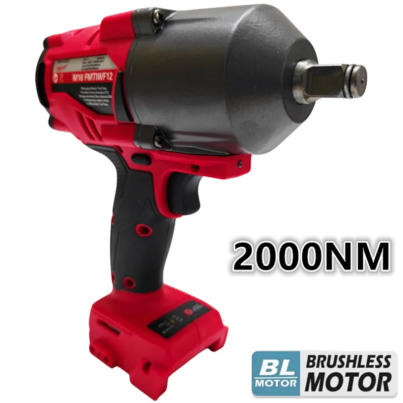 

1/2 Inch 2000N.M High Torque For Milwaukee 18V Battery Cordless Impact Wrench Brushless Electric Wrench Car Truck Repair