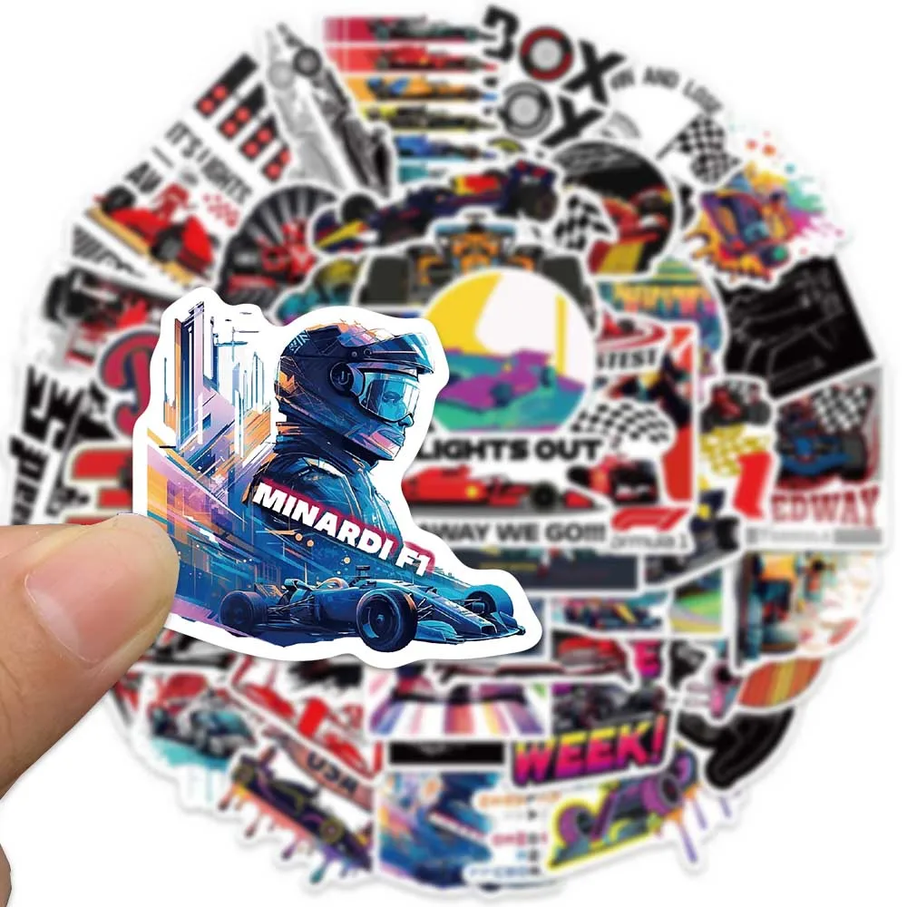 50PCS Cool F1 Formula One Racing Stickers Graffiti Decals For Laptop Luggage Phone Shell Scrapbook Fridge Car Exquisite Stickers