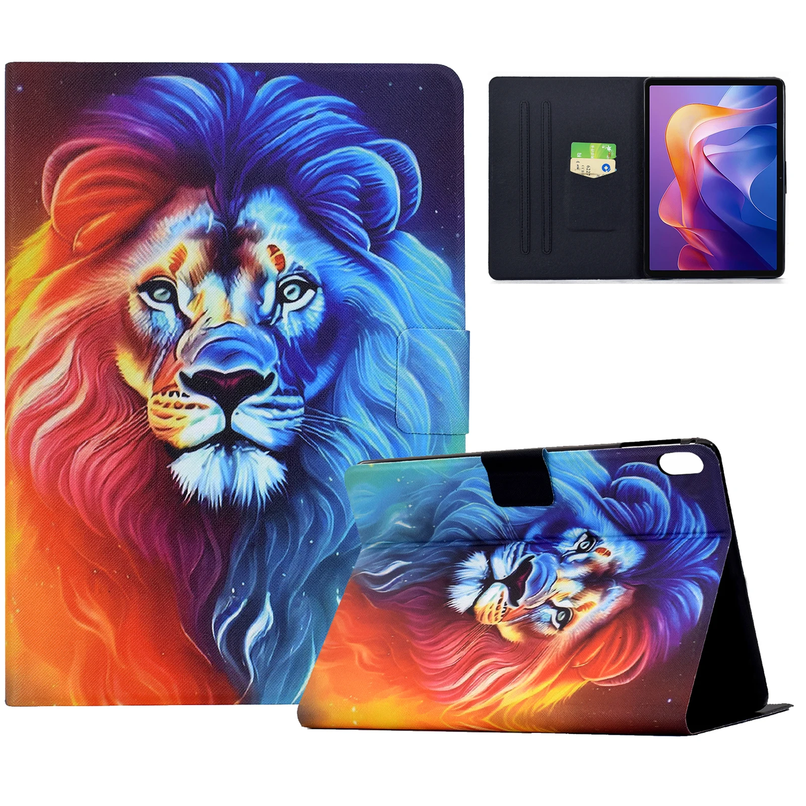 For Xiaomi Redmi Pad 2 Case Colorful Pattern Painting Card Slots Stand Leather Tablet Cover with Auto Sleep / Wake - Colorful Li