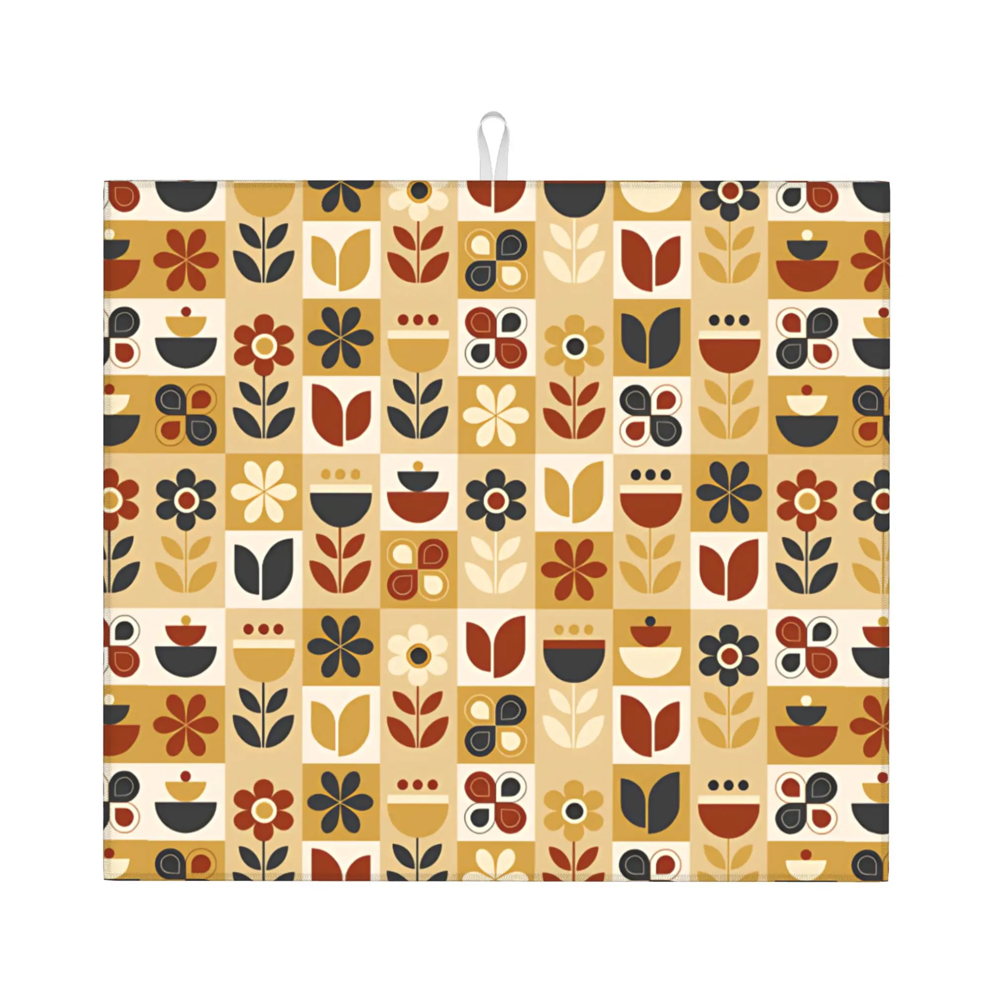 Orla Kiely Flower Scandinavian Non Slip Kitchen Counter Protector Mat Barware Tableware Reusable Bathroom Drying Mat For Kitchen