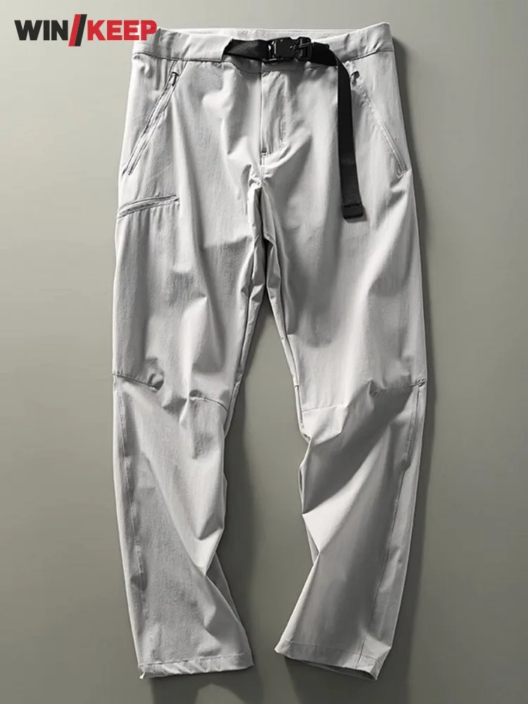 

2025 New Outdoor Spring Summer Mens Breathable Hiking Pants Loose Fit Straight Camping Trekking Trousers Long Sweatpants Sports