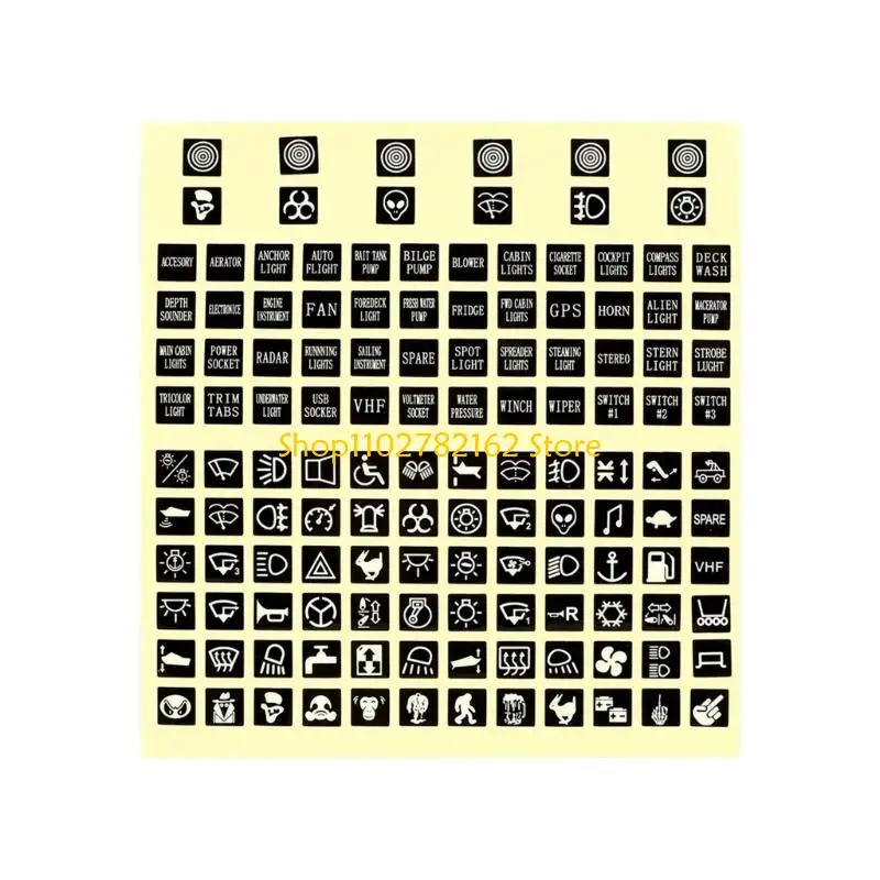 547B Glowing Stickers for Rocker Switches Lenses Transparent Design for Light Transmission Flame Retardant PVC