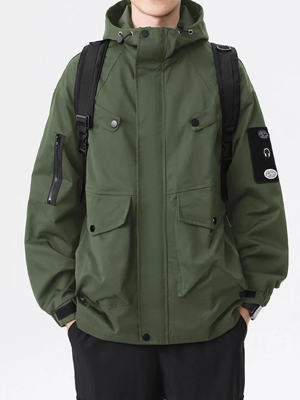 

Large Size 300 Pou American Sle Outdoor Workwear Jaet Men's Spring Autumn Loose Fit Hooded Jaet Windproof Long Sve
