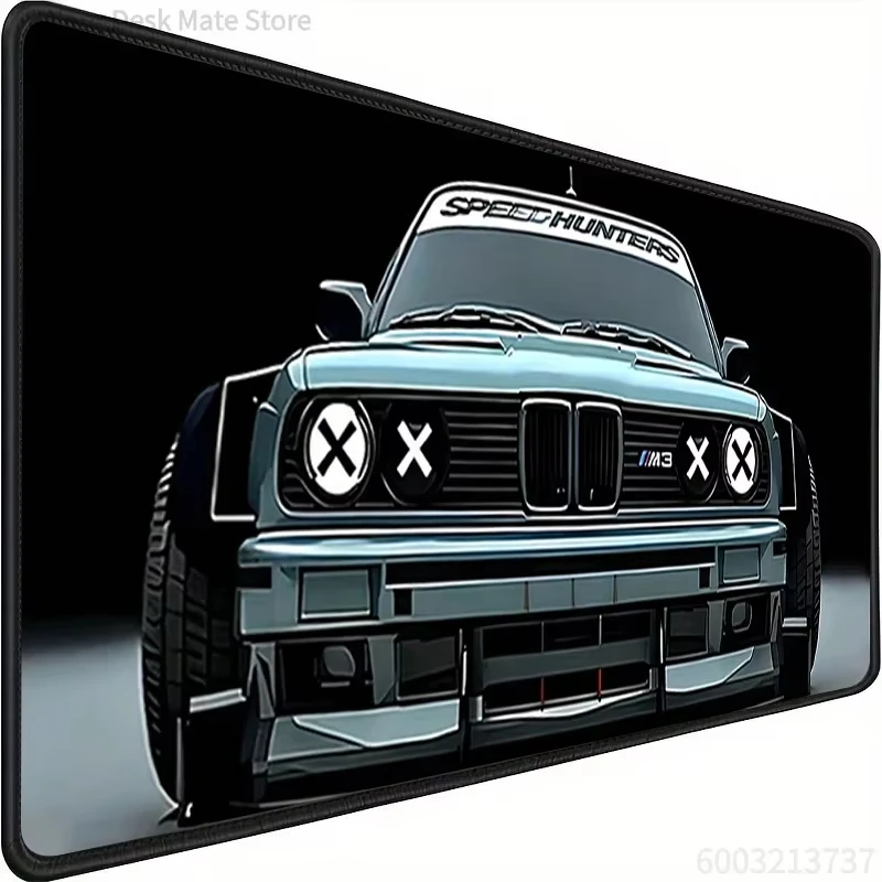 Cool Modified Sports Car Gaming Mouse Pad, Dark Tone Auto Graphic Waterproof Anti-Fade Rubber Base Man E-Sports Desk Mat
