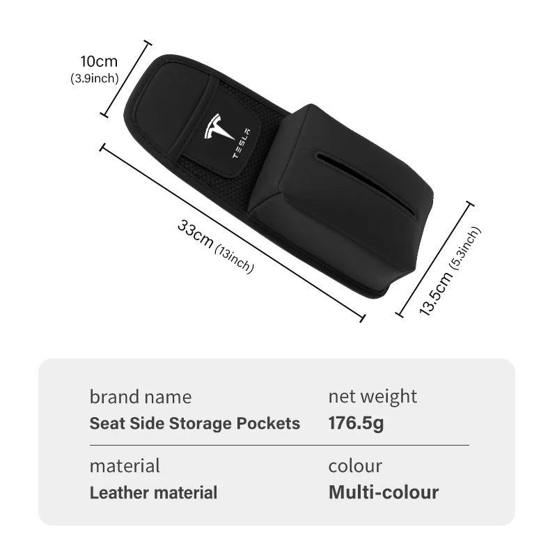 Universal Car Seat Side Storage Hanging Bag Multi-Pocket For Tesla Model 3 Y S X Roadster Bonina Coil