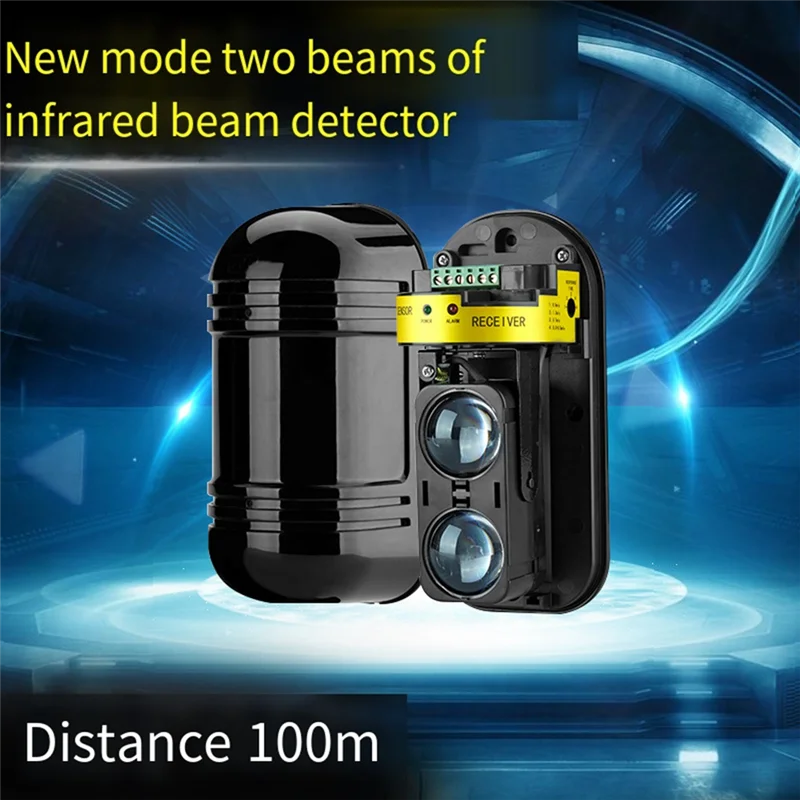 M20K Rainproof Wireless 2 Beams Infrared Sensor Detector Alarm 100M Detect Distance For GSM Wifi Home Burglar System