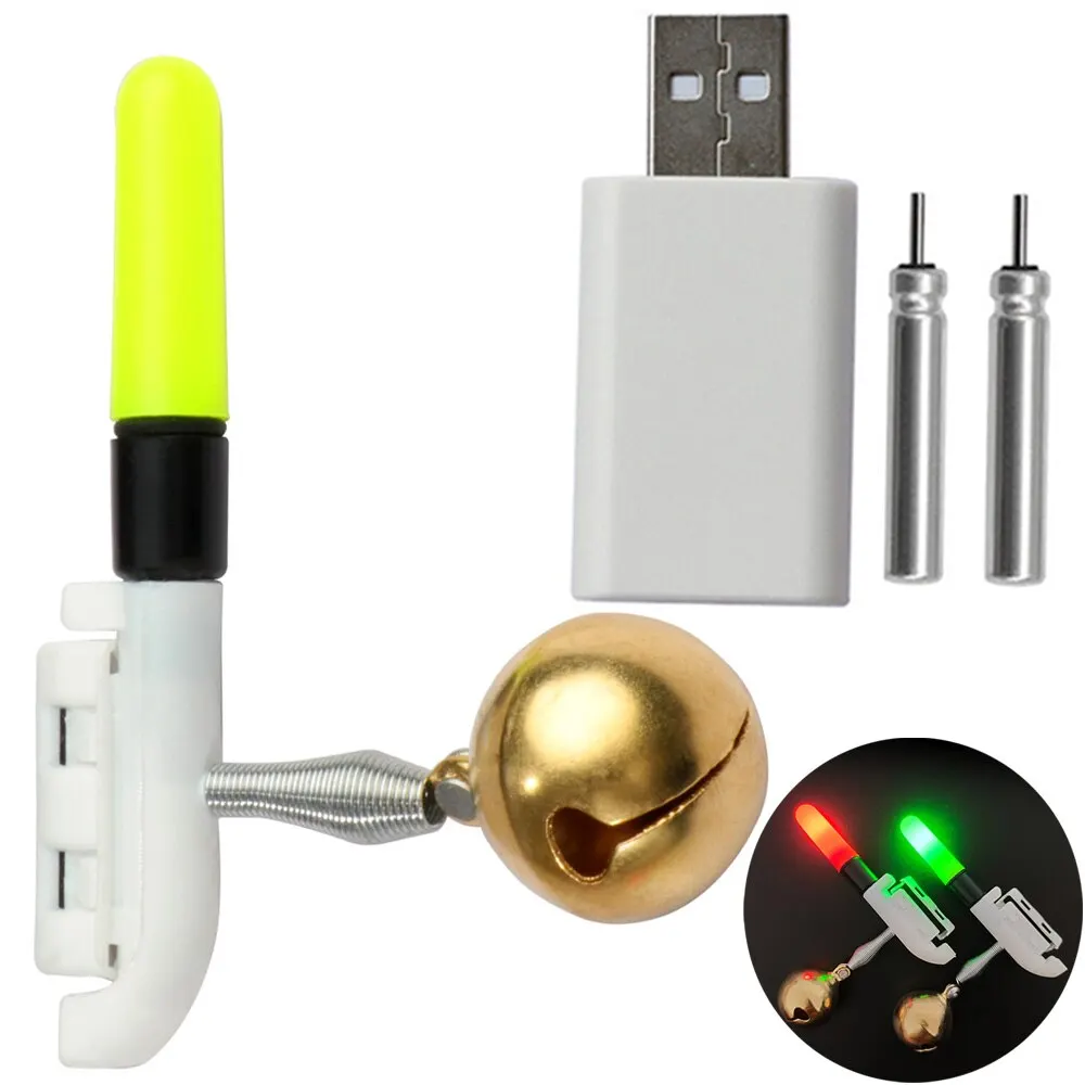 Angeln Licht Stick Rod Glocke LED Cr425 3,6 V Lithium-Batterie USB-Ladung leuchtende Tackle Nacht helle Lampe Werkzeuge Fisch Biss Alarm