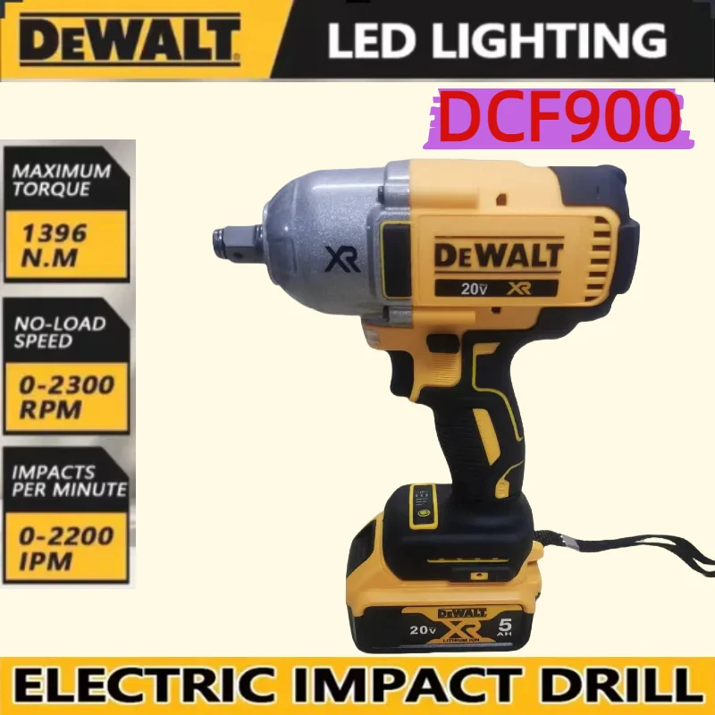 

DEWALT DCF900LED LGHTING 1/2 inch impact wrench brushless cordless high torque, 20V battery, 1936. Nm, 0-2200 IPM, 0-2300 RPM,