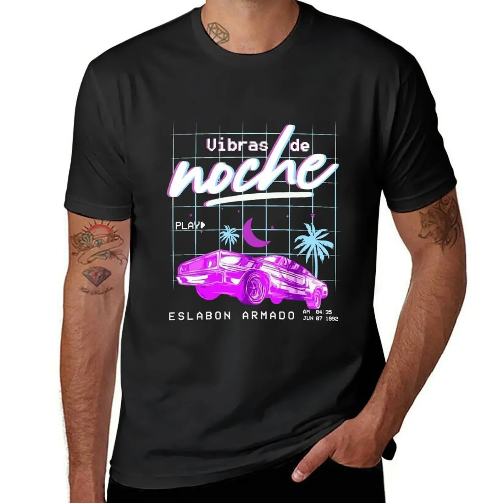 Vibras De Noche Play Eslabon Armado Vibras De Noche T-Shirt cute tops tees black t-shirts for men