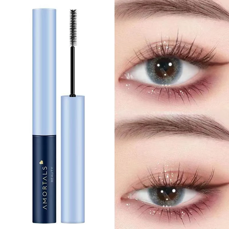 Ultra feine Pinselkopf-Mascara verlängern schwarzbraune Wimpern verlängerung Wimpern langlebiges schwarzes Mascara-Kosmetik-Make-up