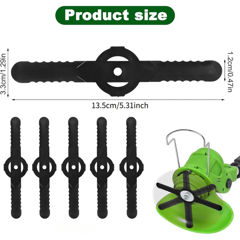 5/10-Piece Brushcutter Head Plastic Lawn Mower Blades For Cordless And Gas-Powered Gardening Trimmer Head