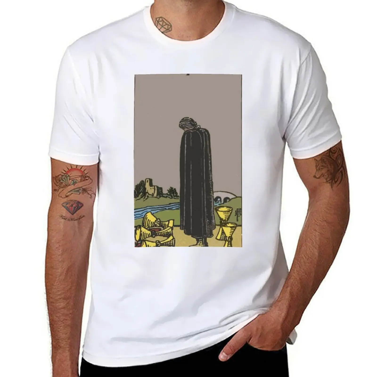 

Five of Cups Tarot Card Rider Waite Classic T-Shirt t shirt man casual graphic t shirts for man T-Shirt