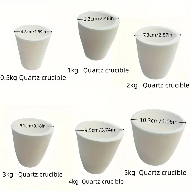 High Temperature Quartz Gold Melting Crucible Refractory Precious Metal Smelting Cup for High Frequency Furnace