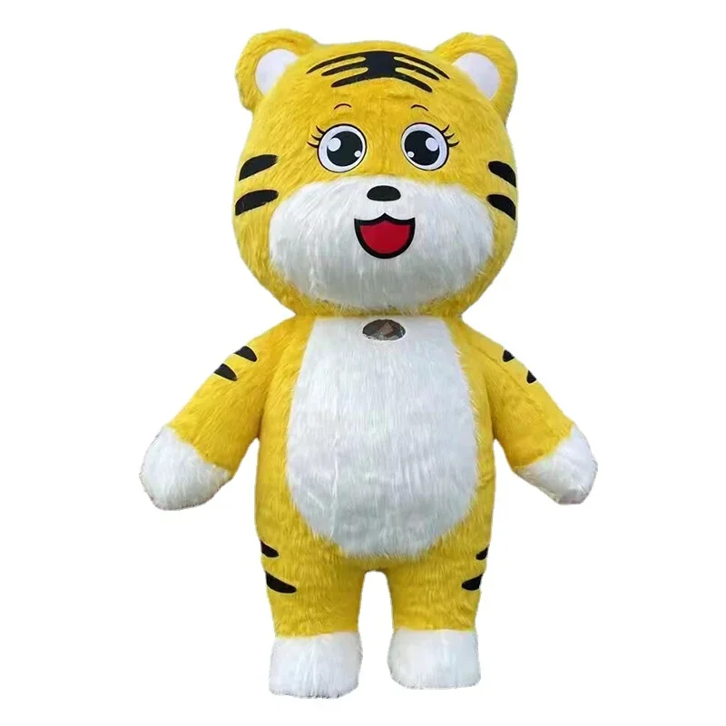 

Cute 260cm Large Inflatable Tiger Plush Cartoon character Mascot Costume Fancy Dress Party Advertising Ceremony Animal carnival